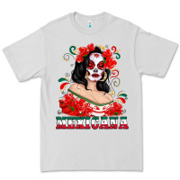 Dove Grey Mexicana with Skull Girl Premium Tee - texasbilliewilder