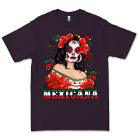 Plum Mexicana with Skull Girl Premium Tee - texasbilliewilder