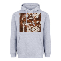 Heather Grey brown cowhide Heavyweight Hoodie - BarkalooDesign