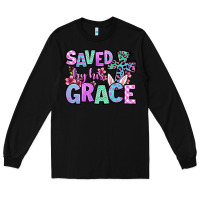 Black Easter Day Saved by his grace Long Sleeve Tee - OliviaCreatesArt
