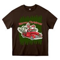 Chocolate Brown merry christmas y'all truck Heavy Core Tee - Bettercallsaul