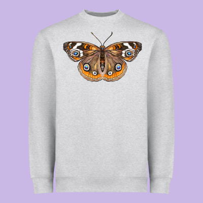 Common Buckeye Butterfly Heavyweight Sweatshirt Designed By Lillyallendesigns