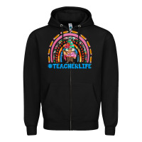 Black teacherlife and teacher gnome rainbow Zipper Hoodie - Artiststas