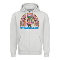 Dove Grey teacherlife and teacher gnome rainbow Zipper Hoodie - Artiststas