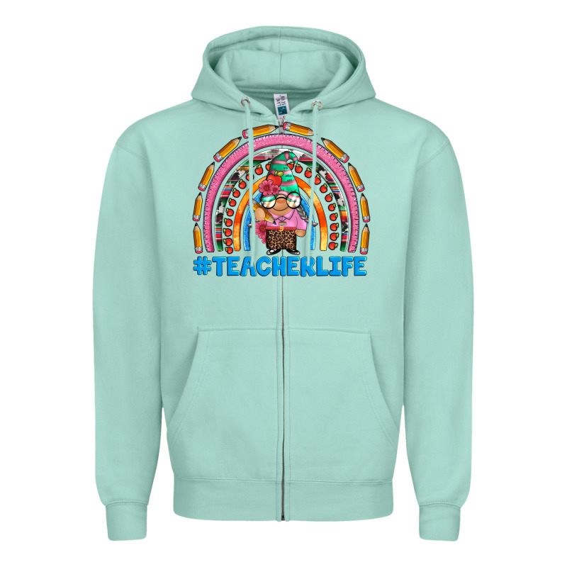 Teacherlife And Teacher Gnome Rainbow Zipper Hoodie by Artiststas | Teevron