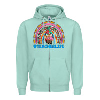 Seafoam teacherlife and teacher gnome rainbow Zipper Hoodie - Artiststas