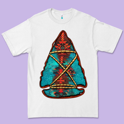 Turquoise Glitter Aztec Arrowhead Premium Tee Designed By Jasminsmagicworld