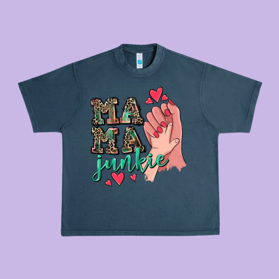 Mama Junkie Mother's Day Urban Heavy Tee Designed By Cowgirlartshop