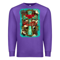 Purple cross faith background Premium Sweatshirt - BarkalooDesign