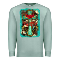 Seafoam cross faith background Premium Sweatshirt - BarkalooDesign