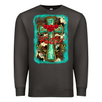 Smoke cross faith background Premium Sweatshirt - BarkalooDesign