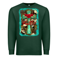 Sports Green cross faith background Premium Sweatshirt - BarkalooDesign