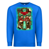 True Royal cross faith background Premium Sweatshirt - BarkalooDesign