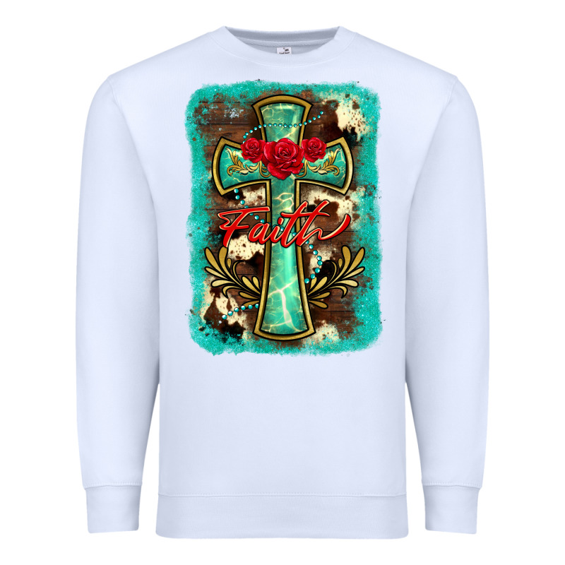 Cross Faith Background Premium Sweatshirt by BarkalooDesign | Teevron