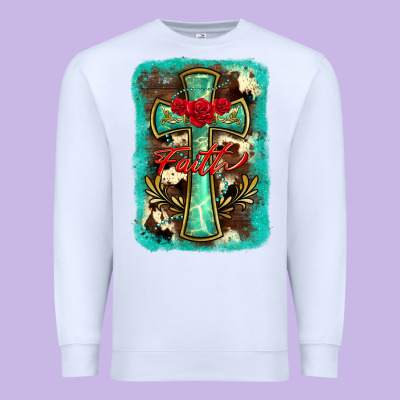 Cross Faith Background Premium Sweatshirt Designed By Barkaloodesign