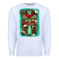 White cross faith background Premium Sweatshirt - BarkalooDesign
