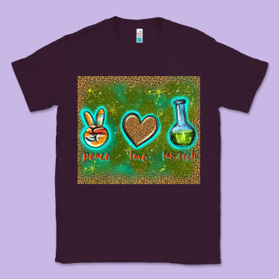 Peace Love Lab Tech Classic Tee Designed By Tumblerdesignbyshophia