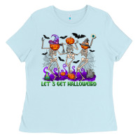 Baby Blue Let's get halloweird Ladies Tee - NancyCooperArtShop