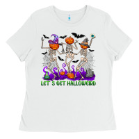 White Let's get halloweird Ladies Tee - NancyCooperArtShop