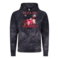 Cloud Black just a girl who loves valentine's day Vintage Hoodie - OliviaCreatesArt