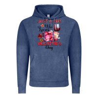 Vintage Denim just a girl who loves valentine's day Vintage Hoodie - OliviaCreatesArt