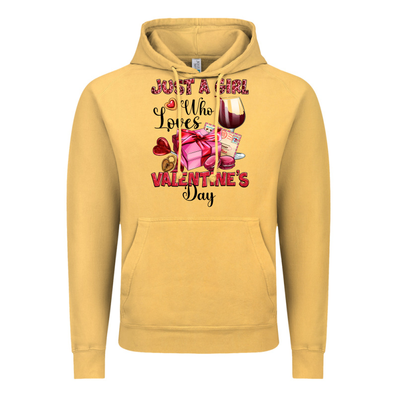 Just A Girl Who Loves Valentine's Day Vintage Hoodie by OliviaCreatesArt | Teevron
