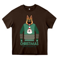 Chocolate Brown German shepherd dog Christmas Heavy Core Tee - Bettercallsaul
