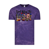 Cloud Purple god bless the usa Vintage Tee - CowGirlArtShop