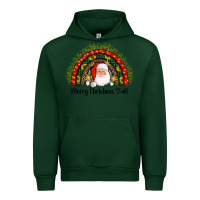 Forest Green merry christmas y'all santa rainbow Urban Hoodie - AdoDesignShop