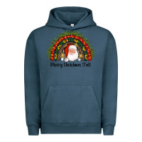 Pigment Midnight Navy merry christmas y'all santa rainbow Urban Hoodie - AdoDesignShop
