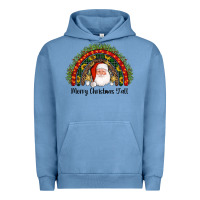 Pigment Pebble Blue merry christmas y'all santa rainbow Urban Hoodie - AdoDesignShop