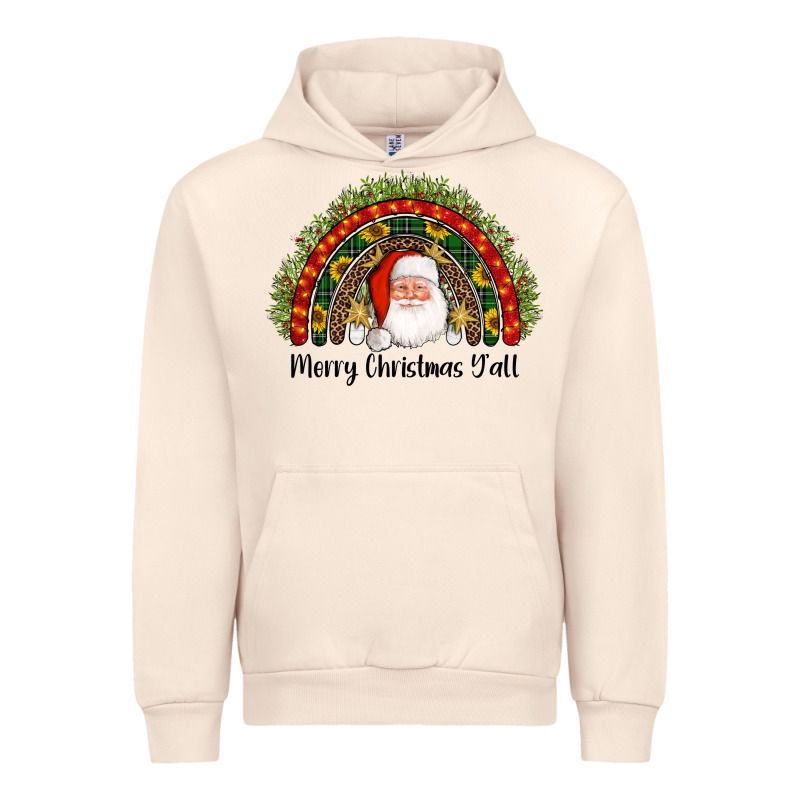 Merry Christmas Y'all Santa Rainbow Urban Hoodie by AdoDesignShop | Teevron