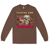Chestnut Skull chocolate is my Valentine Long Sleeve Tee - FaDigitalArtStudio
