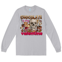 Moon Dust Skull chocolate is my Valentine Long Sleeve Tee - FaDigitalArtStudio