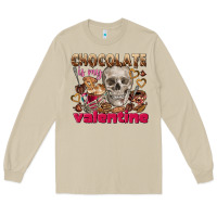 Mushroom Skull chocolate is my Valentine Long Sleeve Tee - FaDigitalArtStudio