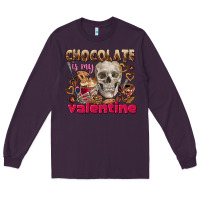 Plum Skull chocolate is my Valentine Long Sleeve Tee - FaDigitalArtStudio