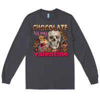 Smoke Skull chocolate is my Valentine Long Sleeve Tee - FaDigitalArtStudio