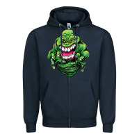 Navy halloween green slimer ghost Zipper Hoodie - longCreatives