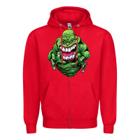 Red halloween green slimer ghost Zipper Hoodie - longCreatives