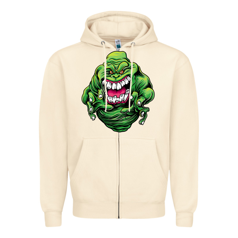Halloween Green Slimer Ghost Zipper Hoodie by longCreatives | Teevron