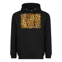 Black handdrawn leopard pattern yellow Heavyweight Hoodie - BarkalooDesign