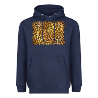 Navy handdrawn leopard pattern yellow Heavyweight Hoodie - BarkalooDesign