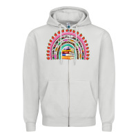 Dove Grey teacher pen apple books rainbow Zipper Hoodie - Artiststas