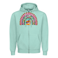 Seafoam teacher pen apple books rainbow Zipper Hoodie - Artiststas