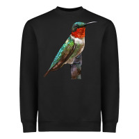 Black Ruby Throated Hummingbird Bird Heavyweight Sweatshirt - LillyAllenDesigns