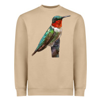 Mushroom Ruby Throated Hummingbird Bird Heavyweight Sweatshirt - LillyAllenDesigns