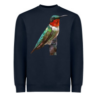 Navy Ruby Throated Hummingbird Bird Heavyweight Sweatshirt - LillyAllenDesigns