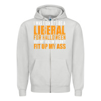 Dove Grey i was going to be a liberal for halloween but my head Zipper Hoodie - longCreatives