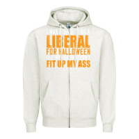 Oatmeal Heather i was going to be a liberal for halloween but my head Zipper Hoodie - longCreatives