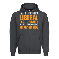 Smoke i was going to be a liberal for halloween but my head Zipper Hoodie - longCreatives